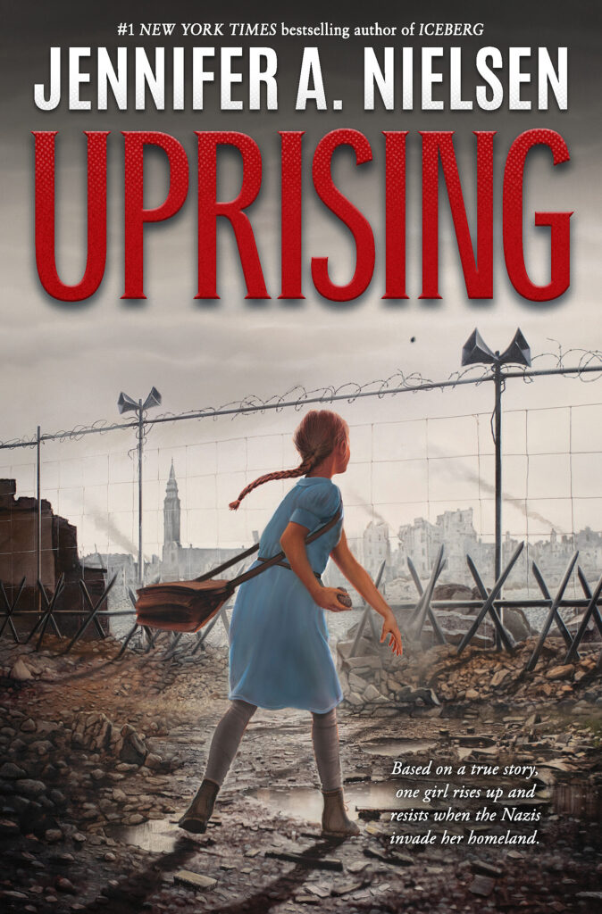 Book cover of Uprising by Jennifer A. Nielsen. middle-grade historical fiction