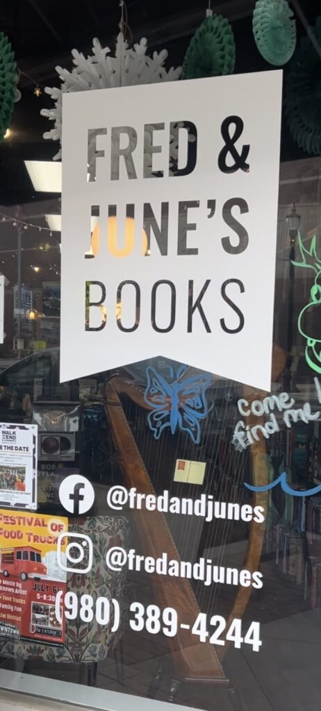 video of Fred & June's bookstore in downtown Mooresville