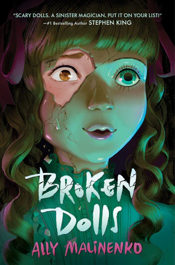 Middle Grade Horror Book Cover of Broken Dolls by Ally Malinenko